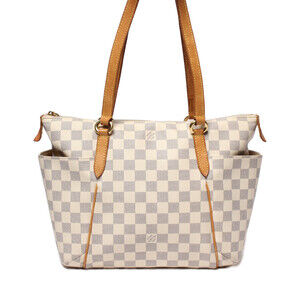 Louis Vuitton Tote Bag Shoulder Totally Damier Azur White